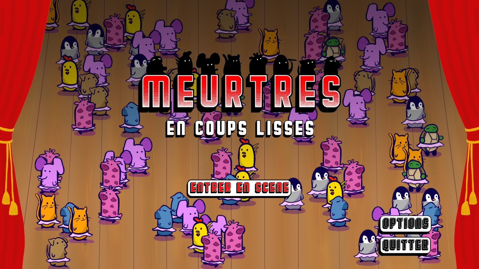 Meurtres en coups lisses - a game by Gabriel Bondia (Lead Game Design, UI artist) Noémie Horta (Graphics, Game Design) Mia Valour (Graphics, Game Design) Maxime Eyssartier (Game Design, UI artist, Graphics) David François (Programmer, Sound Design, Game Design)